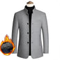 Men's Woolen Coat 2026 Autumn/Winter New Cotton Thickened Single Breasted Standing Collar Wool Blend Male Jacket