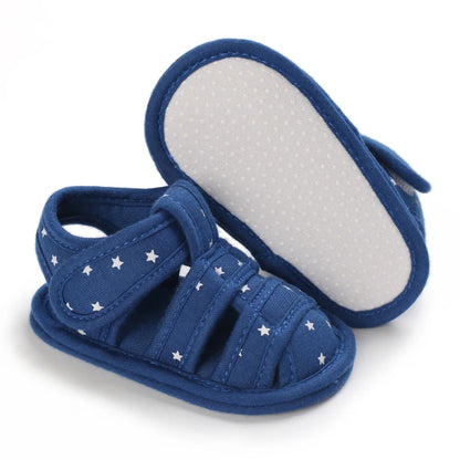 Lucky Blue Newborn Infant Toddler Boy Girl Casual Breathable Soft Cloth Bottom  Anti-slip PU Leather First Walkers Canvas Shoes