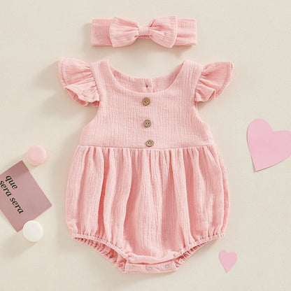 0 to18 Months Baby Girl Clothes White Romper Cute Newborn Clothes Cotton Linen Bodysuit Spring Infant Outfit Baby Items