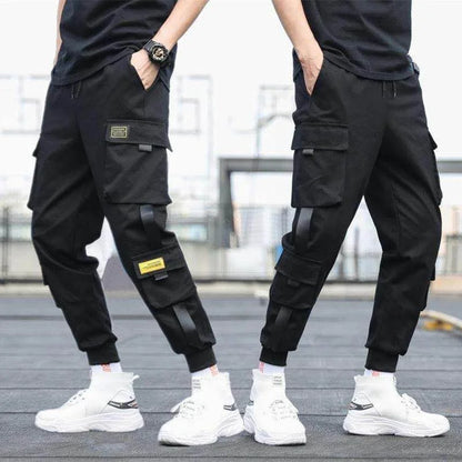 New Hip Hop Joggers Cargo Pants Men Harem Pants Multi-Pocket Ribbons Man Sweatpants Streetwear Casual Men's Pants