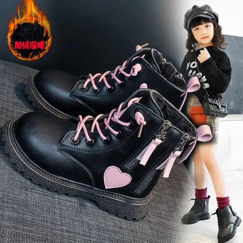 Girls Ankle Boots 2025 New Autumn and Winter Fashion Double Zip Beautiful Princess Non-slip Performance Boots for Catwalk Casual