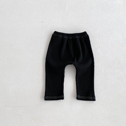 MILANCEL 2026 Autumn Baby Pants 0-3 Y Korean Style Toddler Girls Solid Big PP Leggings Infant Boys Cotton Slim Fit Trousers