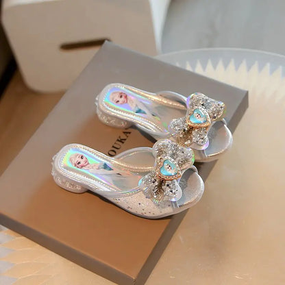 Disney Frozen Elsa Shoes For Girls Children Cartoon Princess Flats Kids Beach Home Shoes Inside Outside Slippers Size 26-36