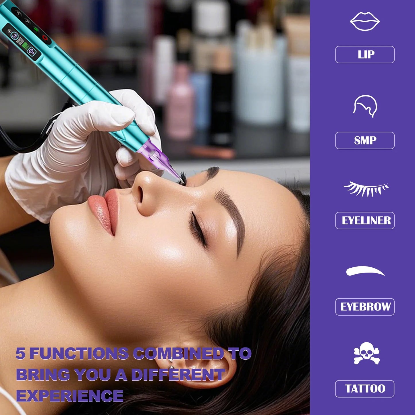 Ybeauty wireless battery embroidery machine set, integrated contact lens and eyebrow tattooing machine, cross-border source