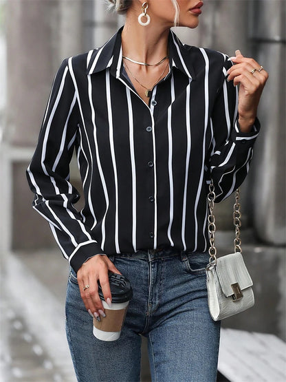 Fashion Luxury Women's Shirts French Texture Printing Women's Shirts Spring And Autumn Long-sleeved Women Business Office Shirts