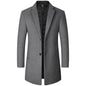 BROWON Brand Trench Coat Men Autumn and Winter New Solid Color Long Woolen Coat for Men Business Casual Windbreaker Men Clothing