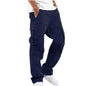 2026 new Men Spring Casual Trousers Solid Color Multi-Pocket Loose Straight Sports Fitness Pants Outdoor Cargo Pants Men