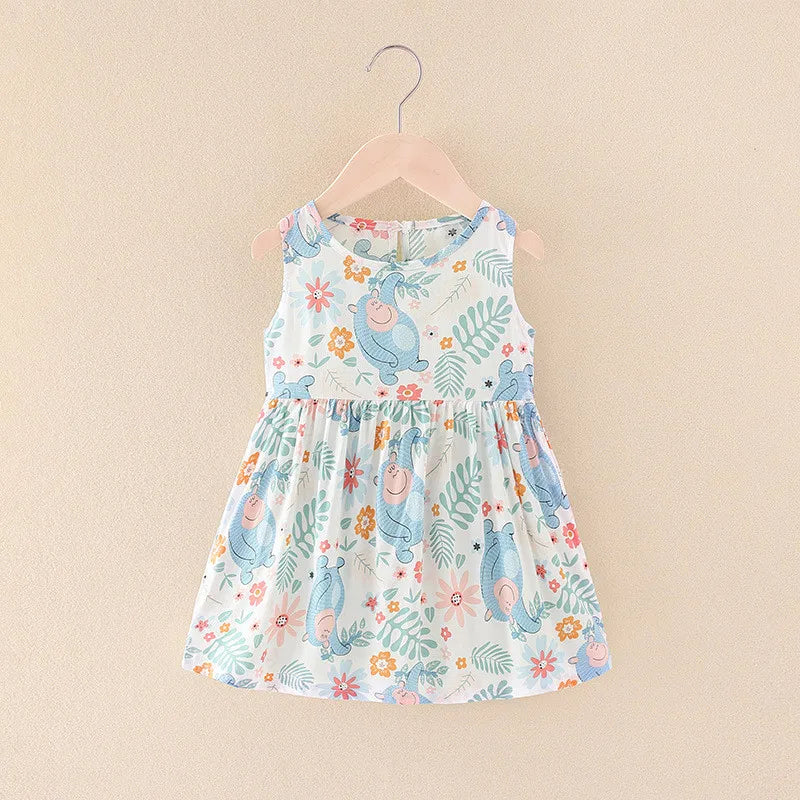 Baby Girls Clothes Summer Dress Flying Sleeve Newborn Infant Dresses Plaid Sleeveless Cotton Newborn Princess Dress Baby Girl