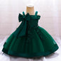 Baby Girls Christmas Dress Newborn Baptism Princess Party Dresses Lace Sleeve Toddler Girl Clothes 1 Years Birthday Wedding Gown
