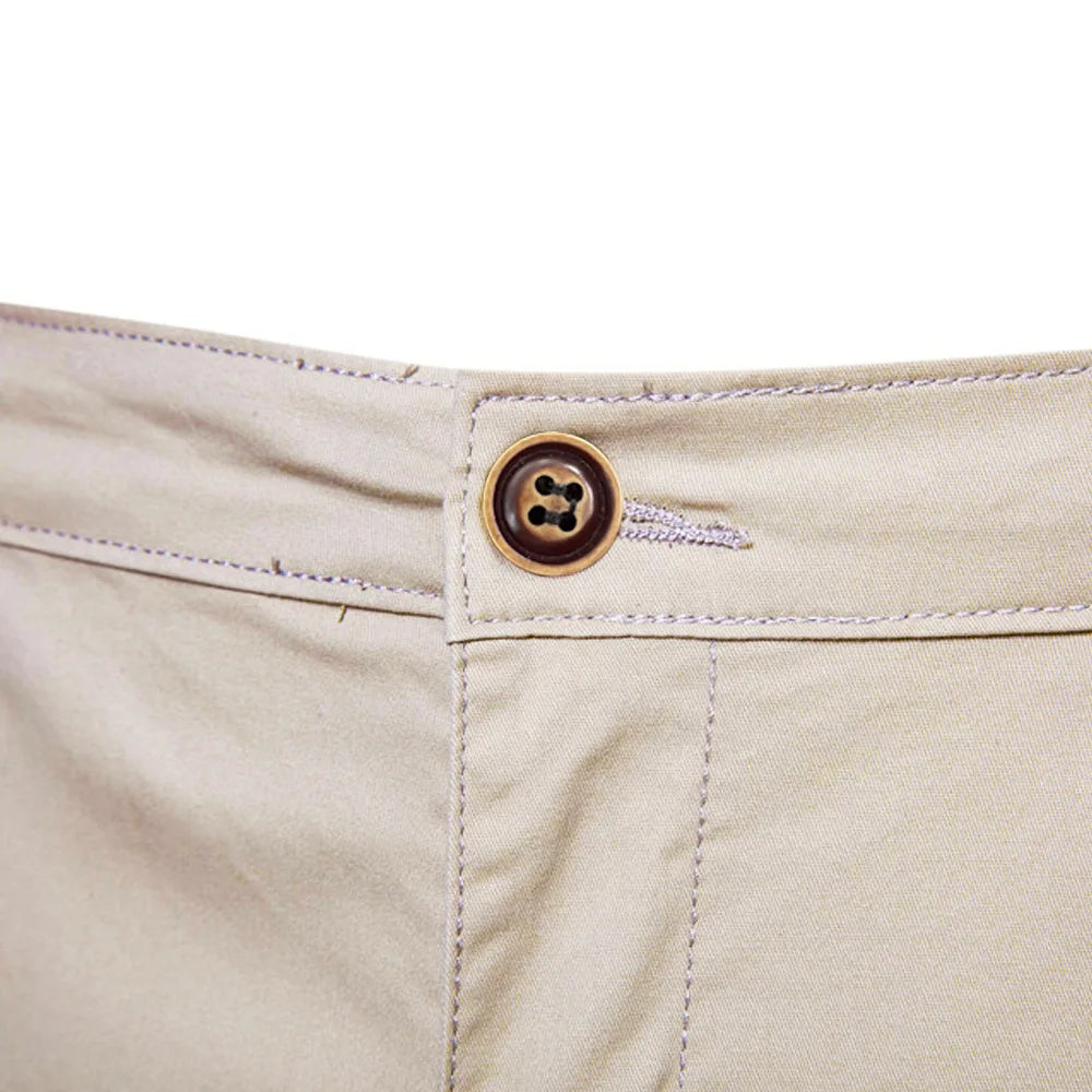 2026 Men Shorts Summer Cotton Middle Waist Male  Casual Business Men Shorts Printed Beach Stretch Chino Classic Fit Short Homme