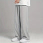 2026 Spring New Solid Color Straight Pants Man Elastic Waist Loose Casual Harajuku Trousers Japanese Style Thin Style Clothes