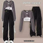 Spring and Autumn Set Women's 2026 Korean Loose Fashion Top Casual Work Pants Age Reducing Three Piece Set