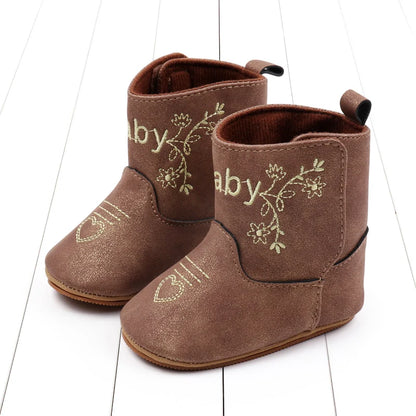 Baby Boots Made Of Soft PU and High-quality Cotton 2026 New Autumn and Winter Short Boots With Rubber Soles and Anti Slip Baby