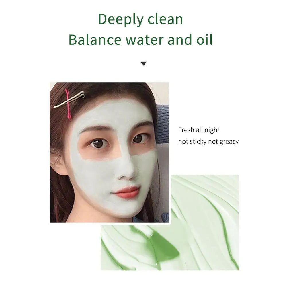 Green Tea Mask Face Clean Green Tea Cleansing Deep Moisturizing Shrink Pores Blackhead Acne Facial Korean Skin Care