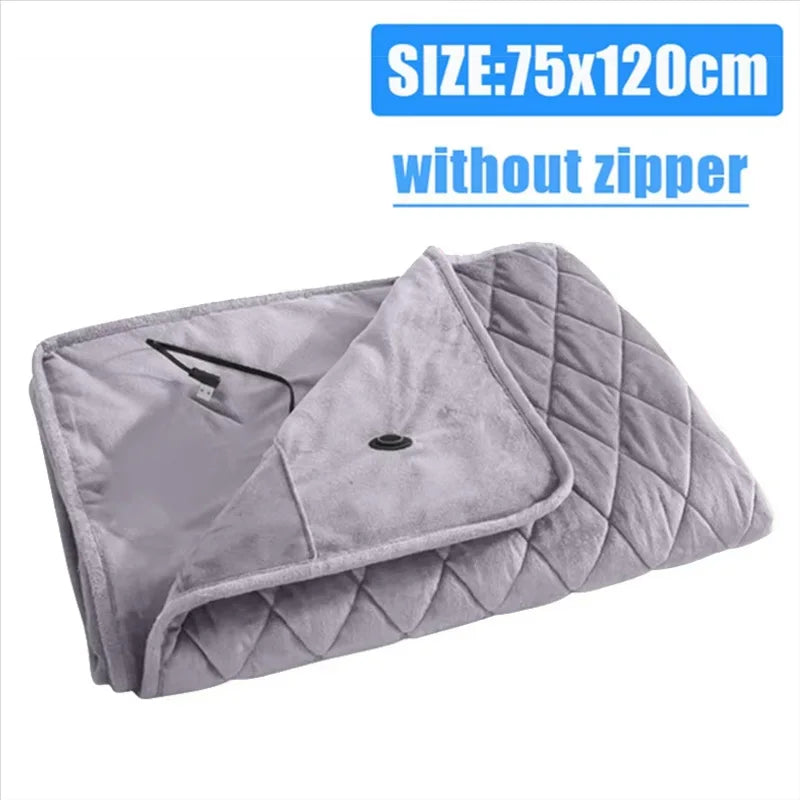 NEW USB Warmer Blankets Winter Shawl Heated Blanket Washable Thermal Heated Blanket Body Thicker Heater Bed Warmer Machine