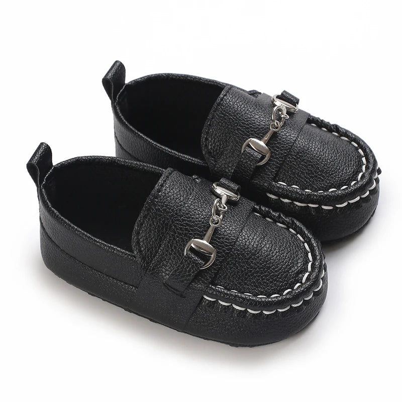 Newborn Baptist Shoes New Leather Gentleman Shoes Anti-slip Soft Bottom Indoor Baby Boys and Girls Casual Shoes Walking Shoes
