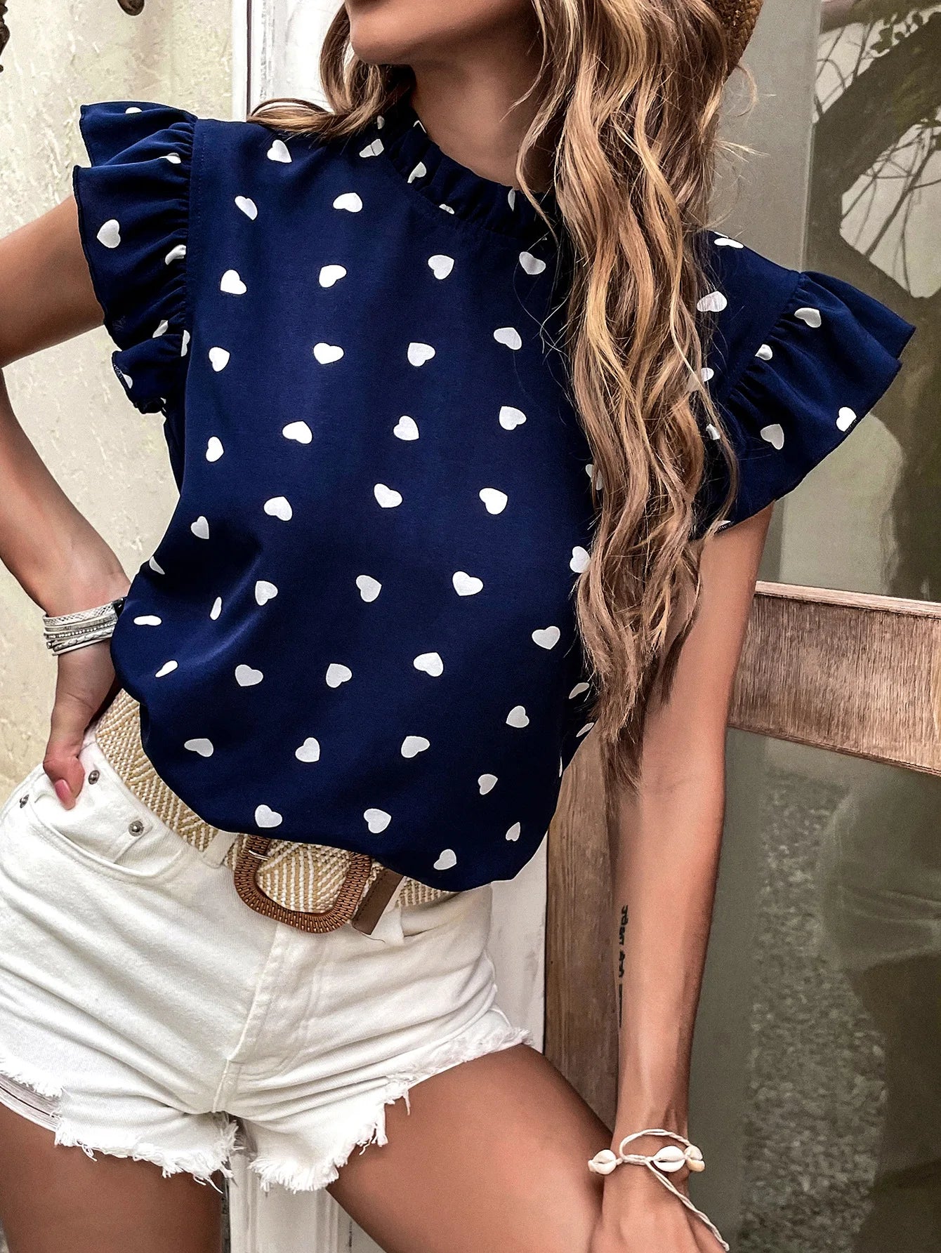 Fashion Chiffon Print Women's Shirt Casual Ruffle Short Sleeve Top Pink Chic Woman Blouse And Shirts Elegant Blouses Summer 2026