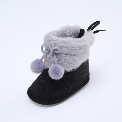 Newborn Toddler Warm Boots Winter First Walkers baby Girls Boys Shoes Soft Sole Fur Snow Booties Kids Snow Boots for 0-18M Bebe