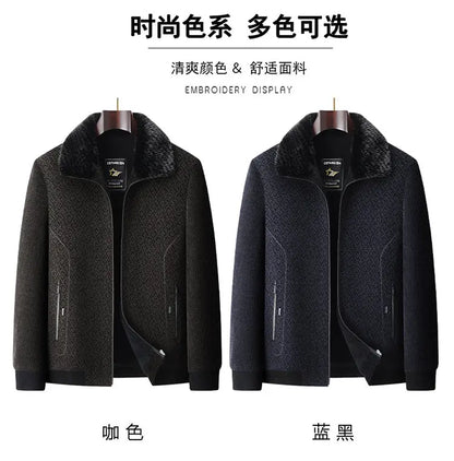 High Quality Winter Woolen Jacket for Men Versatile Brand Casual Business Cotton Trench Coat Add Velvet Keep Warm Overcoat Tops