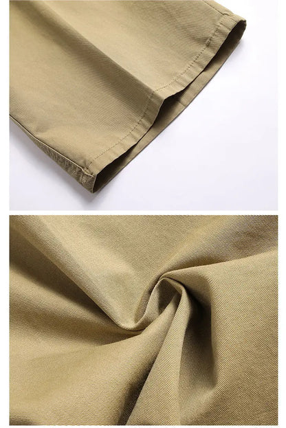 Classic Mens Cotton Shorts Men Stretch Casual Shorts Bermuda Knee Shorts Golf Sports Summer Cool Breathable Shorts Khaki Beige