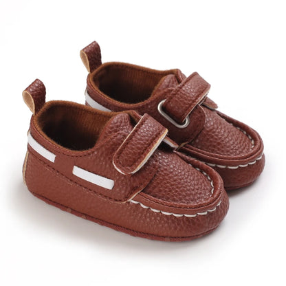Newborn Baptist Shoes New Leather Gentleman Shoes Anti-slip Soft Bottom Indoor Baby Boys and Girls Casual Shoes Walking Shoes