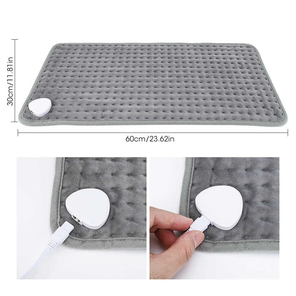 Electric Heating Blanket 2025 New 60*30cm 9 Levels Thermal Pads Heated Mat Soft Safe Winter Body Back Leg Warmer for Home Use