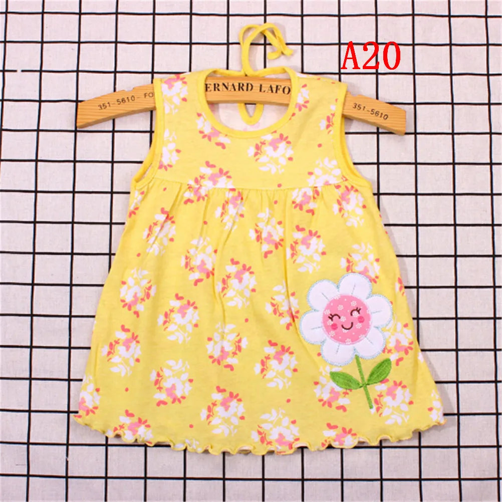 0-24M New born Cotton Flower Sleeveless Dresses Baby Girls Summer Multi Pattern Clothes Kids Princess Dress for 0-2Y Children