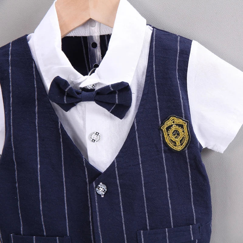 IENENS Baby Clothing Sets Boys Formal Dress Summer Shirt + Shorts Suits Kids Short Sleeve Outfits Toddler Birthday Party Clothes
