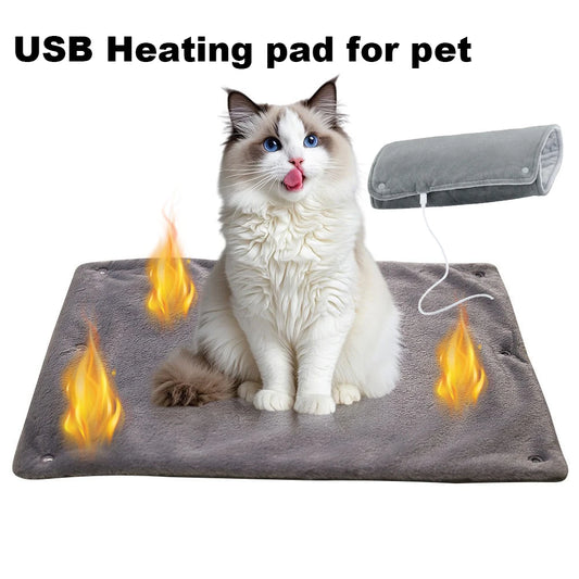Winter Pet Heating Blanket Temperature Warm Cat Dog Mattress Indoor Heating Pad Pet Supplies USB heating pad