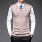 2026 New Trend Men's Business Casual Pullover Wear Warm Sleeveless Wool Knitted Sweater Vest Tops