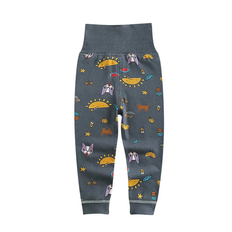 Baby Girls Boys Pants Toddler Bottoming Leggings Children Cotton Cartoon Trousers High Waist 2024 Autumn Newborn Kids Clothing