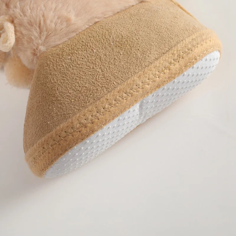 Winter Plus Velvet Snow Booties For Baby Warm Boots Shoes baby Girl Shoes Pompom Soft Sole Indoor Walking Shoe