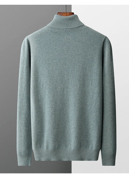 Autumn and winter new 100% merino cashmere sweater men's knitted pullover padded warm turtle neck fashion loose plus size coat