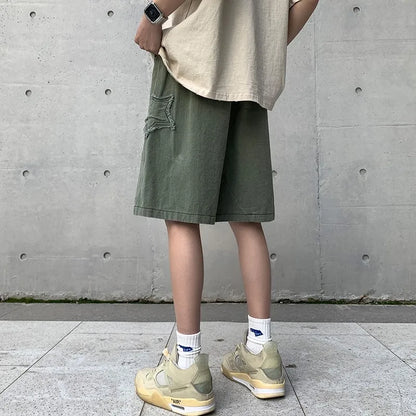 2026 Summer Shorts Men Loose spodenki meskie Vintage Denim Basic Simple Hot Sale High Waist Leisure Ulzzang Streetwear Short