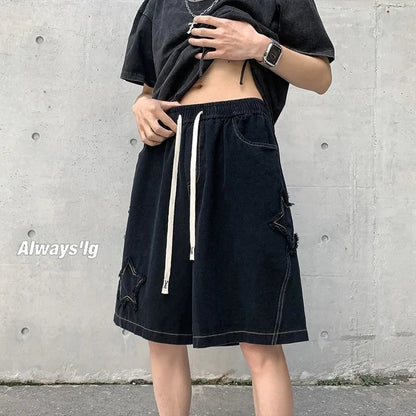 2026 Summer Shorts Men Loose spodenki meskie Vintage Denim Basic Simple Hot Sale High Waist Leisure Ulzzang Streetwear Short