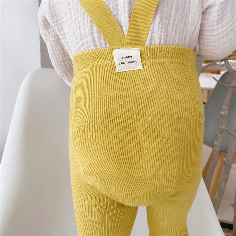 Baby Cute Knitted Tights Boys Girls Pantyhose Casual Suspender Tights Infant Toddler Autumn Spring Leggings Solid Color Clothing