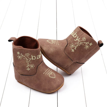 Baby Boots Made Of Soft PU and High-quality Cotton 2026 New Autumn and Winter Short Boots With Rubber Soles and Anti Slip Baby