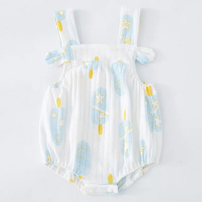 Newborn Baby Romper Straps Bodysuit Jumpsuit 100% Cotton Infant Climbing Outfit Summer Princess Costume Children Clothing A813
