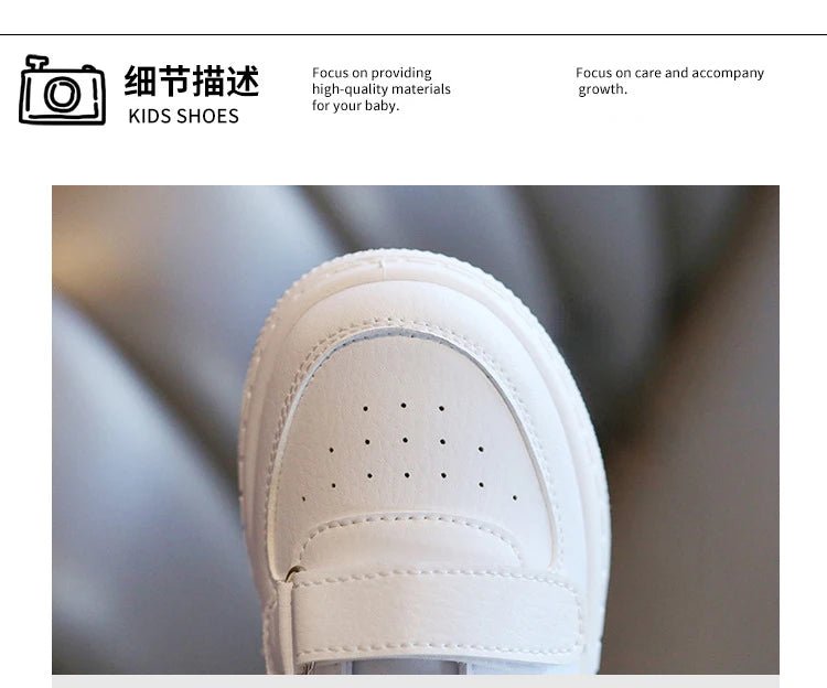 Autumn Kids White Sneakers Leisure Soft Bottom Fashion Boys Girls Sport Shoes All-match Children Trainers Non-slip Running Shoes