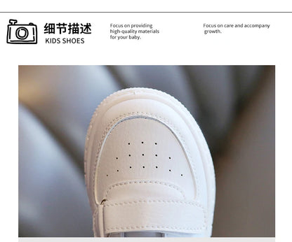 Autumn Kids White Sneakers Leisure Soft Bottom Fashion Boys Girls Sport Shoes All-match Children Trainers Non-slip Running Shoes