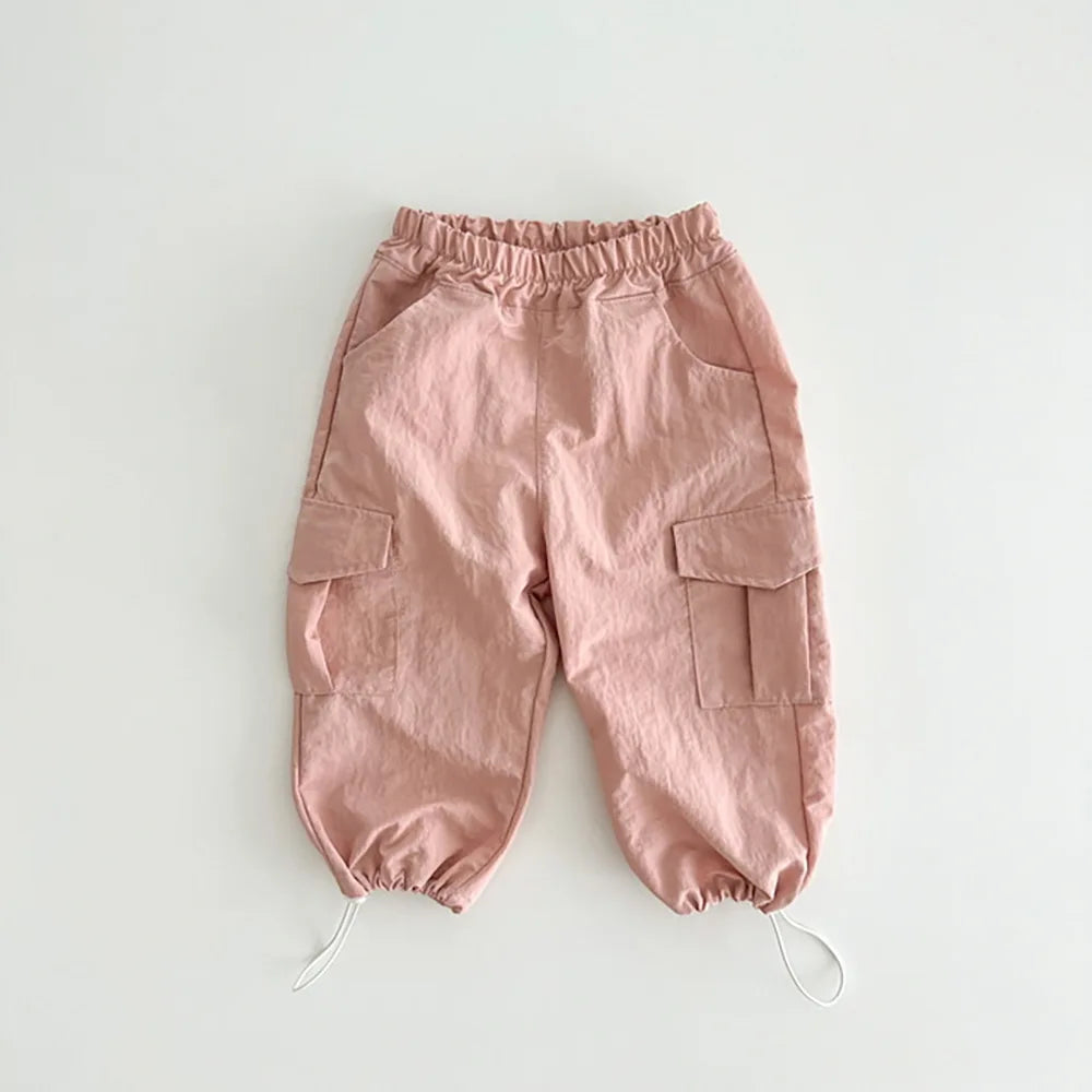 2025 Autumn New Baby Loose Trousers Infant Boy Cargo Pants Toddler Girl Harem Pants Solid Children Casual Pants Kids Clothes