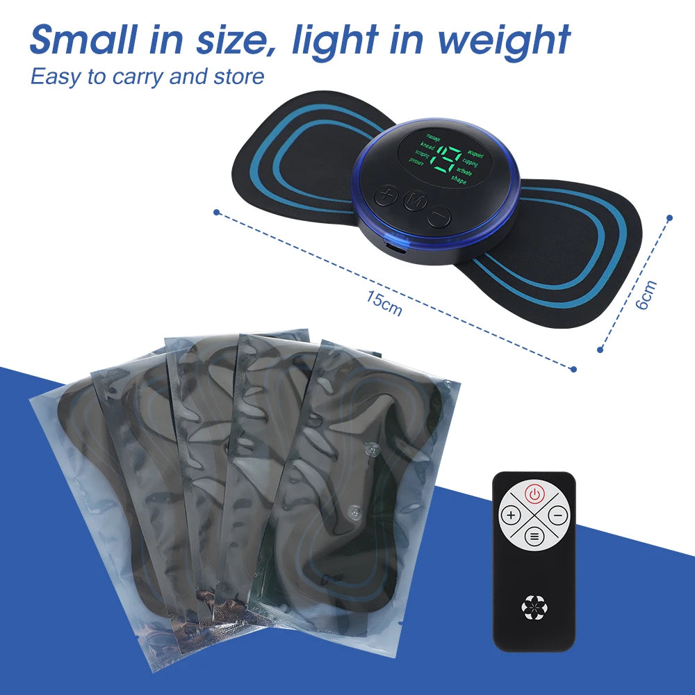 Smart Electric Neck Massager Set Cervical Patch 8 Modes 19 Levels Intensity Portable Home Use Massage Tools for Relieve Fatigue