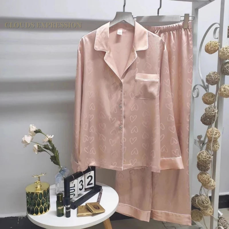 Summer Cool Ladies Faux Silk Polyester PJ Sexy Sling Pajama Sets Home wear Women's Pajamas Female Sleepwear Home wear Gift for GF