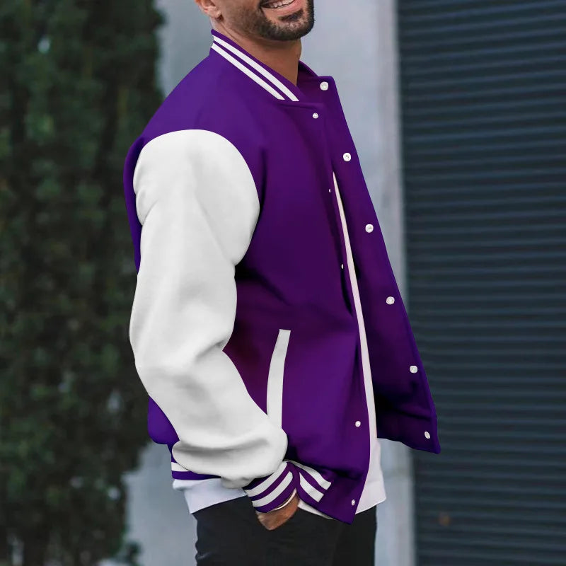 2026 New Loose Trendy Brand Baseball Jersey  Men Fashion Bomber Jacket Men's Casual Plus Size Tops Street Men's overcoat