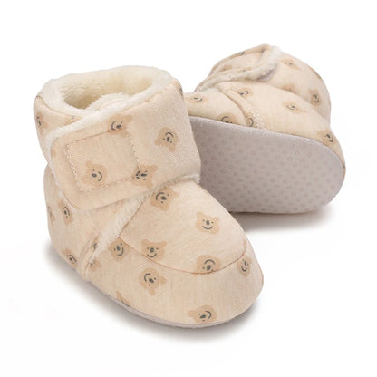 Winter Snow Baby Boots Cute Bear Warm Booties For Kids Soft Sole Infant Newborn Toddler Baby Girl Shoes