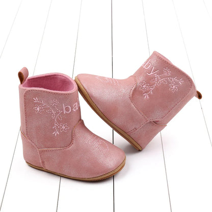 Baby Boots Made Of Soft PU and High-quality Cotton 2026 New Autumn and Winter Short Boots With Rubber Soles and Anti Slip Baby