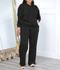 Women Sport Two Piece Outfit Winter Casual 2 Piece Set Hoodies Tops Wide Leg Pants Set Women Tracksuit