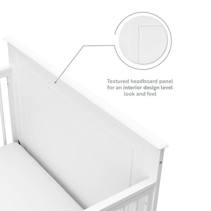 5-In-1 Convertible Crib (White) – GREENGUARD Gold Certified, Converts to Toddler Bed and Full-Size Bed