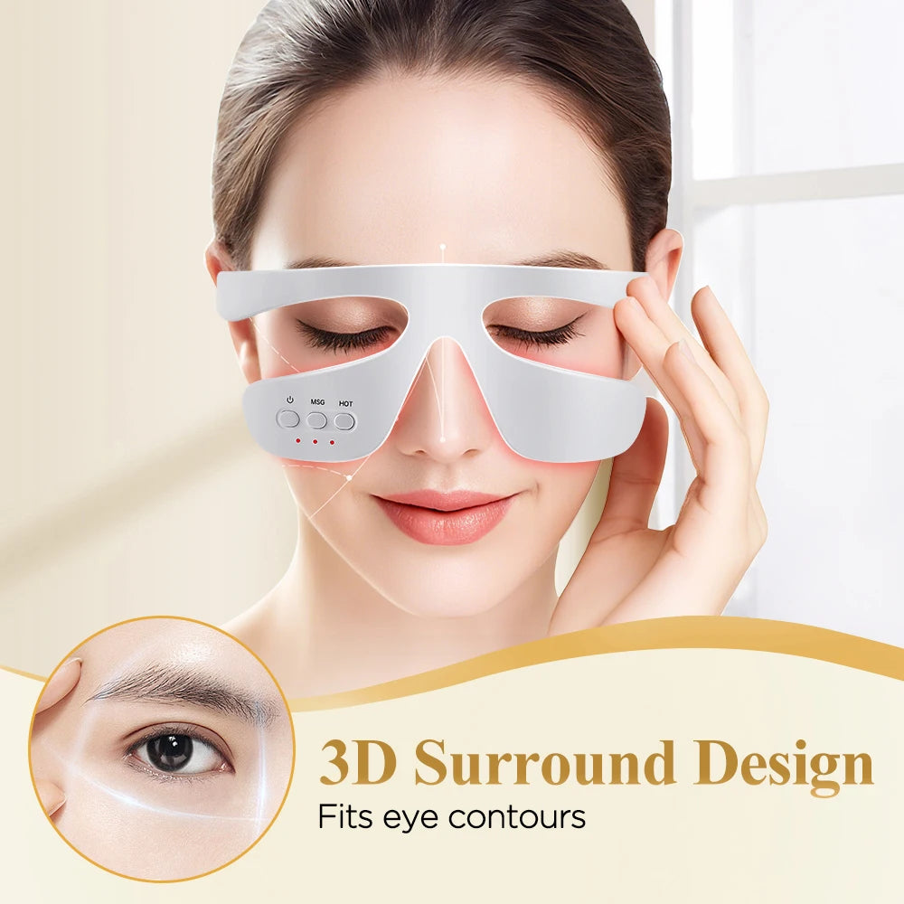 Electric 3D Eye Beauty Device with 3 Modes - Eye Vibrator Massage & 36 LED Light Therapy for Gentle Fatigue Relief And Dark Circ