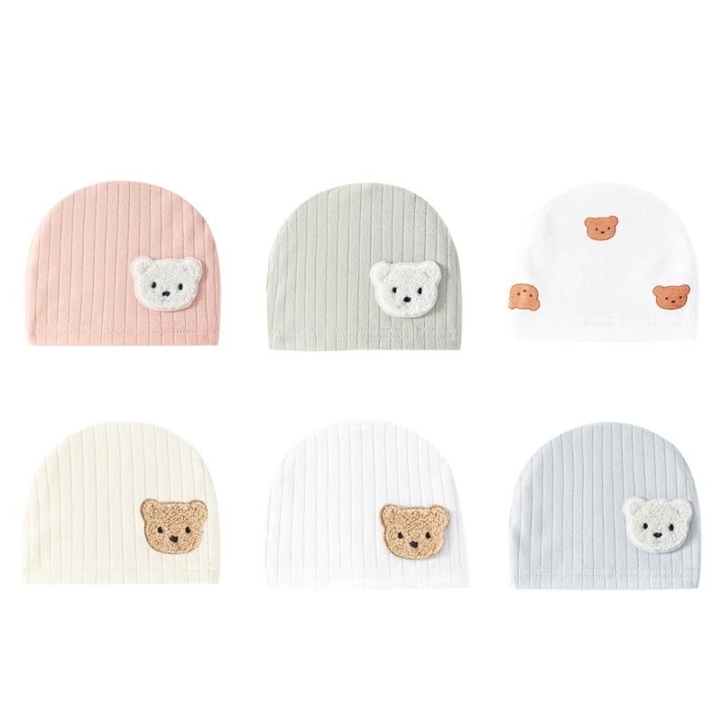 Breathable Newborn Bear Jumpsuit Hospital Hat Spring Outfit Long Sleeves Bodysuits for Baby Girls Boys Unisex Coveralls A2UB